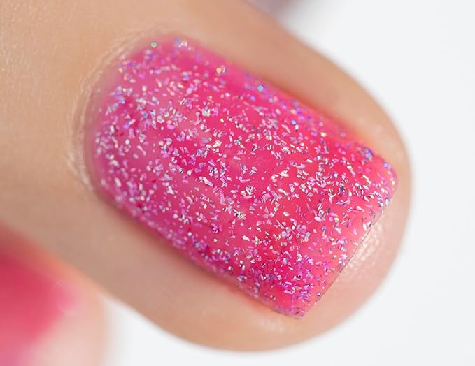 ILNP Misbehaving - Vivid Neon Pink Holographic Sheer Jelly Nail Polish