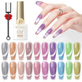 Moonlight Cat Eye Gel Nail Polish Set 10 Colors Magnetic Cateye Gel Polish Shimmer Glitter Mirror Glass Pink Purple Green UV Gel Polish Holographic for Nail Art Manicure DIY at Home Salon