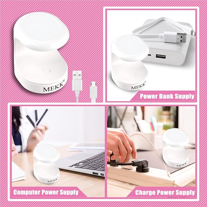 MEKK Mini UV Light for Gel Nails,16W Single Finger UV LED Nail Lamp,Portable Small Professional Flash Cure Lamp,Compact Design for Home and Salon - White