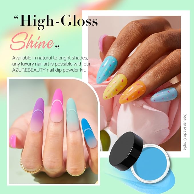 AZUREBEAUTY Dip Powder Nail Kit with Electric Nail Drill 24 Colors Summer Green Pink Orange Nail Starter Kit with Dip Liquids Base Top Coat Activator Portable Manicure French Nail Art Essential Set