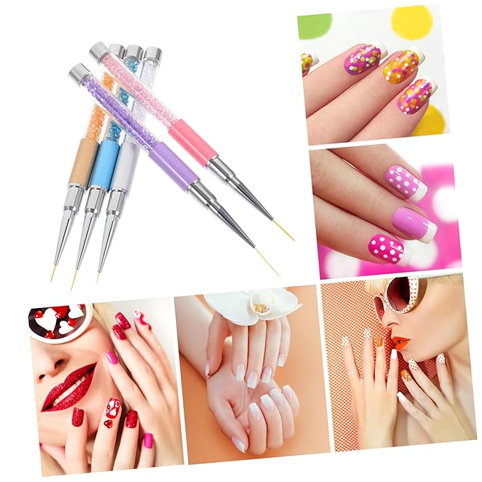 Hemoton 10pcs Nail Art Drawing Pens Fine Detail Manicure Tools for Nail Designs and Easy to Use for Home Salon Artistry