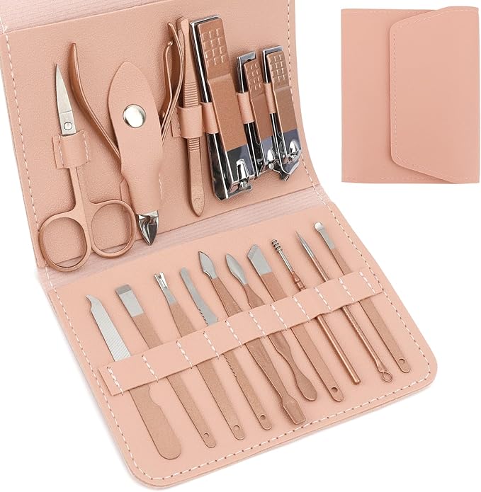 Nail Clipper Set 16 in 1,Valentines Day Gifts for Him,Manicure Kit,Nail Clipping Tools Portable Travel Grooming Kit,Stocking Stuffers for Adults Under 10 Dollars for Men Women