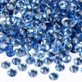 288PCS Art Nail Rhinestones Non Hotfix Glue Fix Round Crystals Glass Flatback for DIY Jewelry Making with one Picking Pen (ss30 288pcs, Lt. Sapphire)