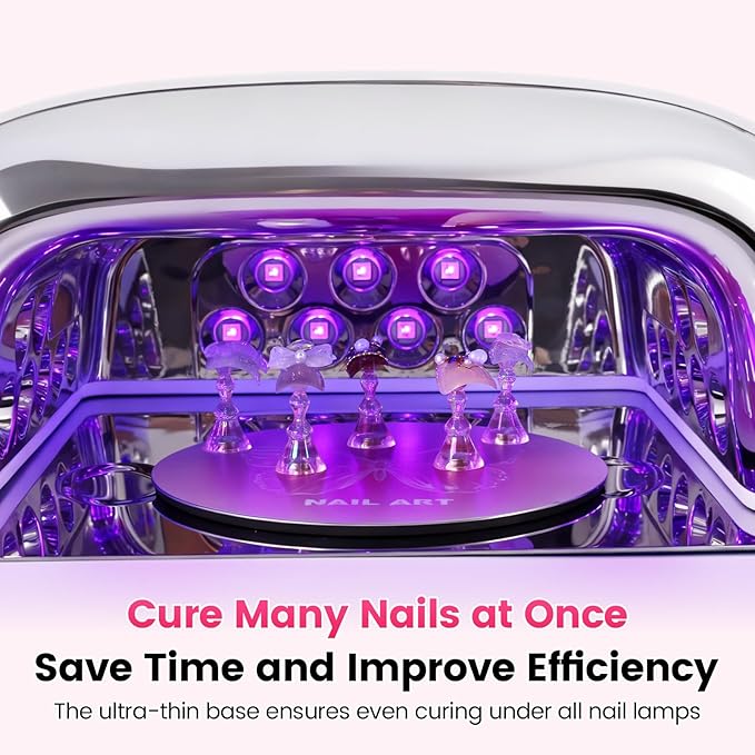 TADOPRO Nail Art Stand for Press Ons Fake Nail Tip Holder for Painting Nails Acrylic Nail Display Practice Kit with Magnetic Metal Base Nail Art Supplies Home DIY & Salon Use（pink01）