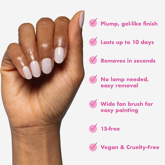 Olive & June Long Lasting Nail Polish | Plump Gel-Like Finish No Lamp Needed | Lasts up to 10 days | Salon-Quality Color at Home |15-Free, Vegan & Cruelty-Free Chip-Resistant Shine|Extra Marshmallows