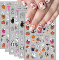 8Sheets Halloween Nail Art Stickers Cute Ghost Pumpkin 3D Self-Adhesive Nail Decals Spider Web Bat Cat Skull Designs Nail Decorations Halloween DIY Manicure Nail Supplies for Women Girls&Kids…