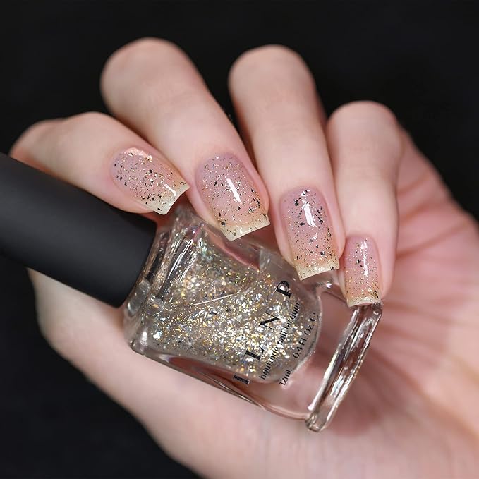 ILNP Party Popper - Gold and Silver Metallic Flakie Topper Nail Polish