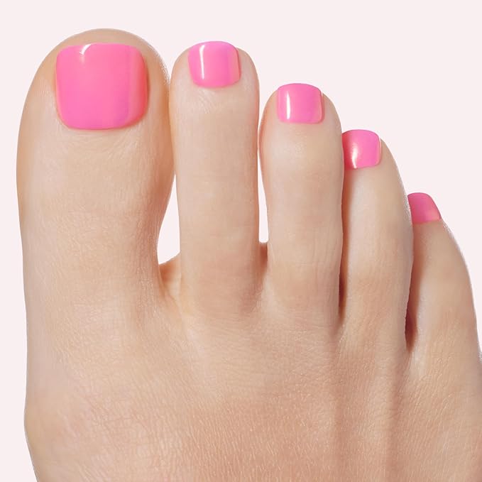 Dashing Diva Magic Press Pedicure Set - Italiana Tropicana - Press On Nails - Long Lasting Gel - Lasts Up to 10 Days - Summer Gel Set - 4-Piece Pedicure Kit with 24 Nails