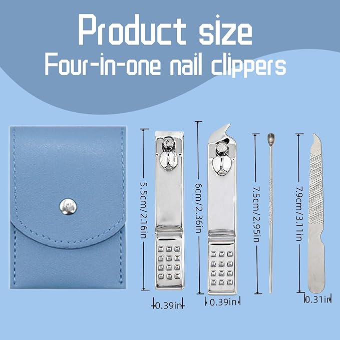 20-Piece Complete Nail Care Kit, Professional Manicure Set with Stainless Steel Tools for Home Use, Travel & Gifts | Portable Nail Clipper Kit in Blue Case(Blue)