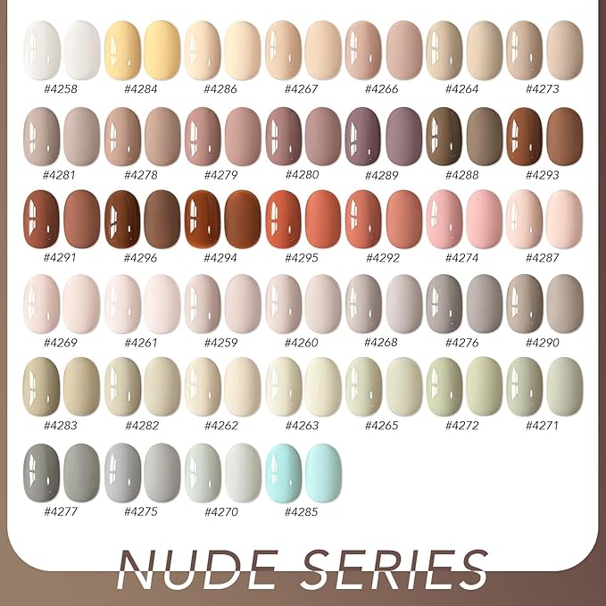 GAOY 42 Pcs Gel Nail Polish Kit, Nude Neutral Red Gray Colors All Seasons Gel Nail Polish Set with Glossy & Matte Top Coat and Base Coat for Salon and DIY Manicure at Home