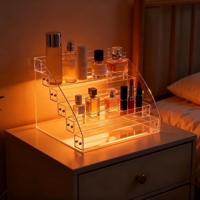 Clear Nail Polish Display Holder, Nail Varnish Organiser 7 Layers Nail Polish Acrylic Clear Makeup Display Stand Rack Organizer Holder (7 layers)