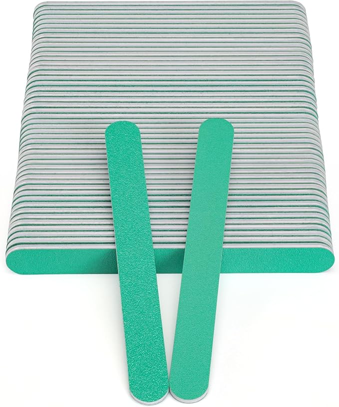 Nail File, 50 PCS Fingernail Files 7" Long 100/180 Grit Emery Boards for Nails - Professional Nail Files Washable for Acrylic, Gel, Dip Powder, and Poly Gel Nail - Medium/Fine