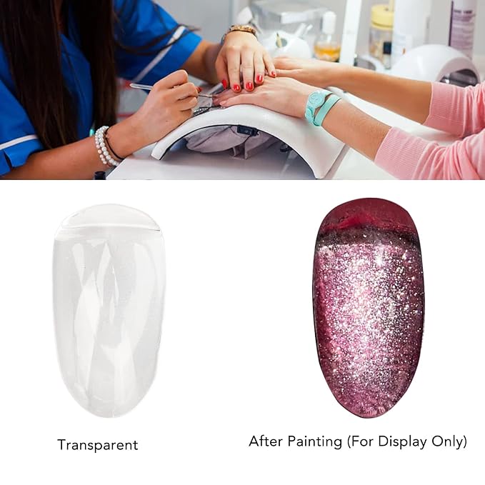Dioche 50pcs Clear Glass Nail Polish Gel Color Display Card, Clear Glass Nail Art Color Display Tips for DIY Manicure Salon, Glass Exquisite Nail Decoration for Women, Wholesale Business
