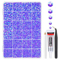 Dark Purple AB Resin Rhinestones w B7000 Glue for Bedazzling Crafting 2mm-6mm Flatback Jelly Gems Stones Diamonds Bedazzler Kit for Nails Face Eyes Makeup Tumblers Bottles Mugs DIY Crafts Shoes