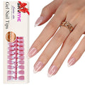 Gel French Tip Nails Short Almond Press on Nails White Tips 300Pcs Pre-applied Primer Natural Pink Fake Nails Extensions Kit for Women Girls DIY