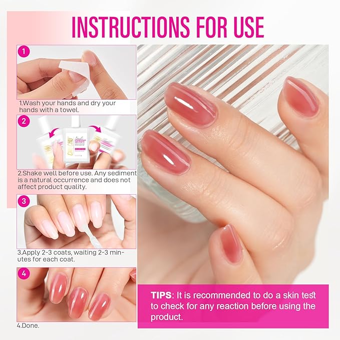 Nail Repair Hardener Extra Strong and Growth: Coral Red Natural Nail Strengthener for Enthusiast - Polish Ridge Filler Concealer for Damaged Nails 15ml