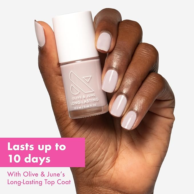 Olive & June Long Lasting Nail Polish | Plump Gel-Like Finish No Lamp Needed | Lasts up to 10 days | Salon-Quality Color at Home |15-Free, Vegan & Cruelty-Free Chip-Resistant Shine|Extra Marshmallows