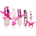 LOVFUL Press on Nails the Sweet Guardian | Handmade with Full Covered Crystals | Reusable Fake Nails | Curve Long 2.2 in | H173-L