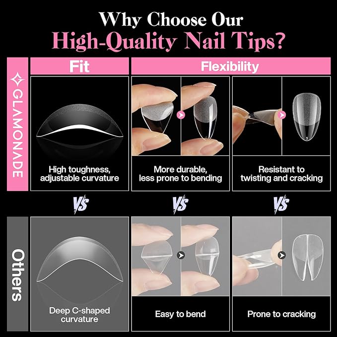 Medium Almond Nail Tips: Natural Like Real Nails, 12 Sizes Soft Gel Press Ons Fit 90% Nails, 50% Less Prep, Clear Pre-Shaped Fake Nails for Salon & Home DIY (312pcs)