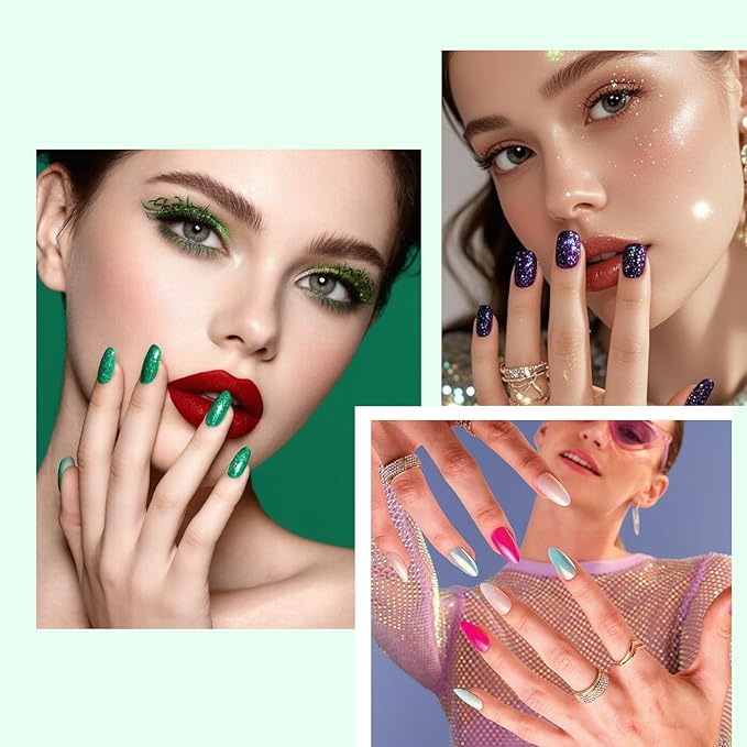 Acrylic Nail Brush Size #8, 100% Pure Kolinsky Nail Art Brushes for Acrylic Application, Sturdy Starry Handle Oval Shaped Nail Design Tools for Professional Manicure DIY, Green