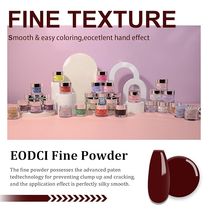 1 Oz/28g Dark Red Dip Powder, Nail Dipping Powder French Powder Pro Collection System Nail Art Starter Manicure Salon DIY at Home, Odor-Free&Long-Lasting, No Needed Nail Lamp Curing
