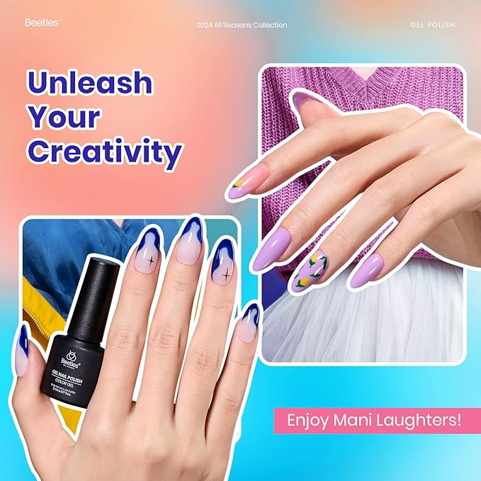Beetles Gel Nail Polish Set - 23pcs Gel Polish Set Spring Colors, 20 Colors Pink Green Blue Uv Gel Polish with Base Top Coat, All Season Manicure Tools for Beginners Nail Art Home