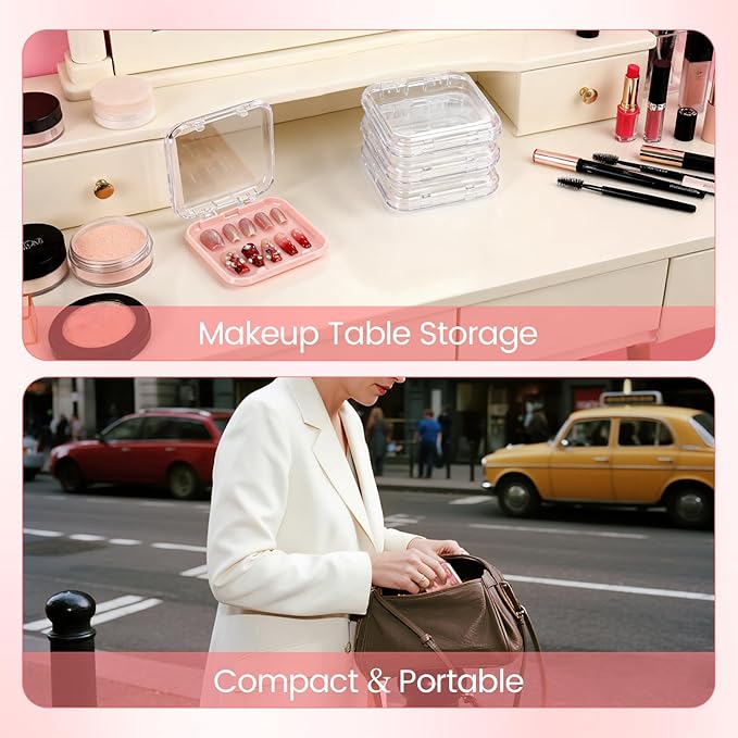 15 Pcs Press On Nail Packaging Box Press on Nail Storage Box for Press Ons with 90 Pcs Adhesive Double Sided Tape for Fake Nail Storage Case Nail Display Nail Salon Supplies (Multicolor)