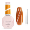 MelodySusie Jeweliver Cat Eye Gel Nail Polish, 0.5 Fl Oz Brown Glitter Holographic Magnetic Nail Polish with Magnet, UV Nail Polish for Nail Art Manicure Salon DIY at Home C68