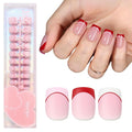 Beetles Press On Nails - Heart Whisper | 3 Colors Short Square French Tip Press On Nails | 15 Sizes 180 Pcs Natural Salon Quality Spring Gift For Women