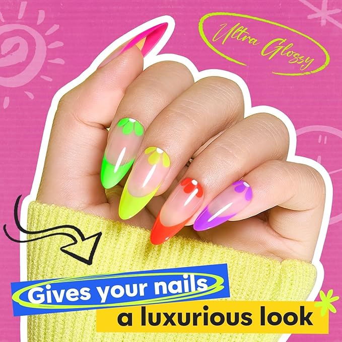 modelones Neon Nail Polish, 6 Colors Spring Summer Blue Green Purple Rose Orange Yellow Quick Dry Mini Starter Kit, Long Lasting Art DIY Manicure Set at Home for Women Girls