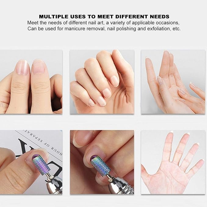 Nail Drill Bits Set,Electrical Professional Nail File Kit,Carbide Nail Drill Bits Set, Cuticle Drill Bit,Nail File Drill Bit for Manicure Pedicure Cuticle Gel Nail Polishing,10Pcs Nail Grinding Head