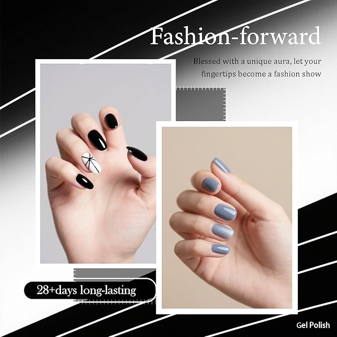 CAMILA ¿ 6pcs 15ml Hema Free Tpo Free Gel Polish Set Black and White Gel Nail Polish Kit Soak Off Gel Polish Manicure Salon For Women N Set