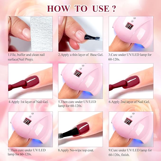 Gel Nail Polish Set of 18 Colors - Soak Off LED/UV Gel Polish, Long Lasting High Gloss Finish, Trendy All Season Colors, Perfect for Salon Home, Women Girls & Nail Art Lovers