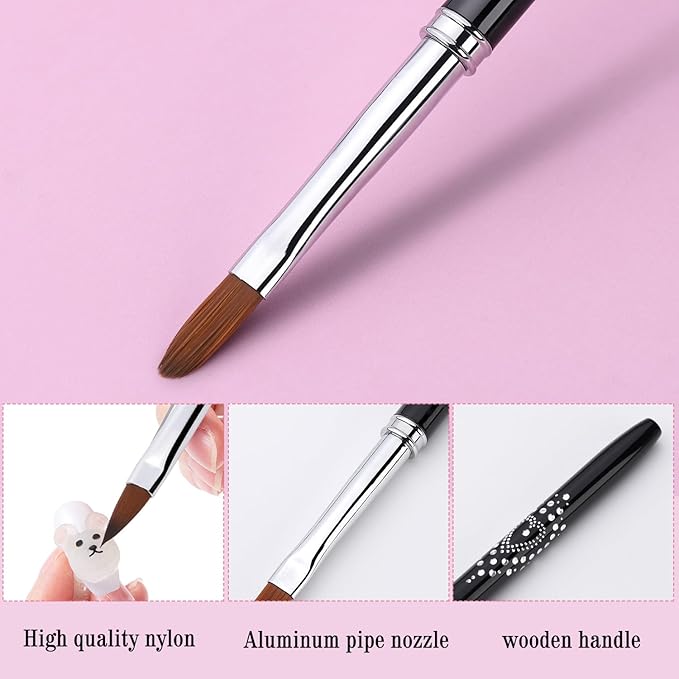 JASSINS Nail Clean Up Brushes,4PCS Gel Polish Nail Brushes Manicure Tools,For Nail Art Design Pen Painting DIY and Cleaning Nail Polish Mistakes on the Cuticles (BLACK)