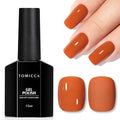 TOMICCA Gel Nail Polish, Dark Orange Gel Polish Autumn Winter, Long Lasting, High Gloss, Soak Off UV LED Nail Polish for DIY Home Salon Manicure Nail Art