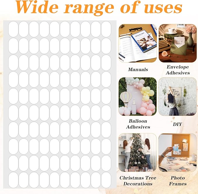 1200 Pcs Double Sided Nail Sticky Tack, Clear Nails Stand Sticky Tabs No Trace Poster Stickers for Festival Decoration Sticky Dot
