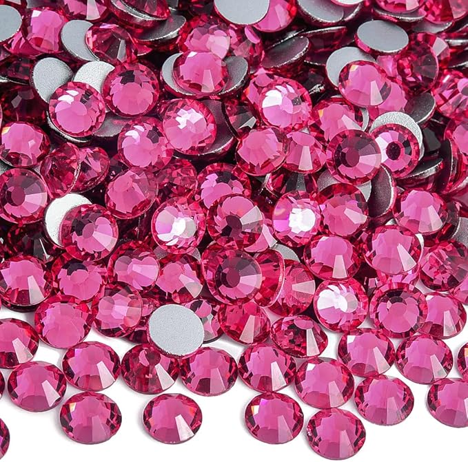 Blinginbox 1440Pieces SS6/1.9-2mm Flat Back Crystal Rhinestones Round Gems for Nail Art,Rose