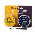 Tea Tree Oil Cuticle Balm Day & Night Set - Cuticle Cream & Butter for Dry, Damaged Cuticles - Includes Brush for Easy Application - Cuticle Healing Treatment Moisturizer, 1.1 OZ 2PK
