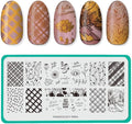 Maniology Autumn Wishes Nail Stamping Plate | Fall-Themed Designs & DIY Manicures – Reusable, Rectangular Stainless Steel Nail Art Template
