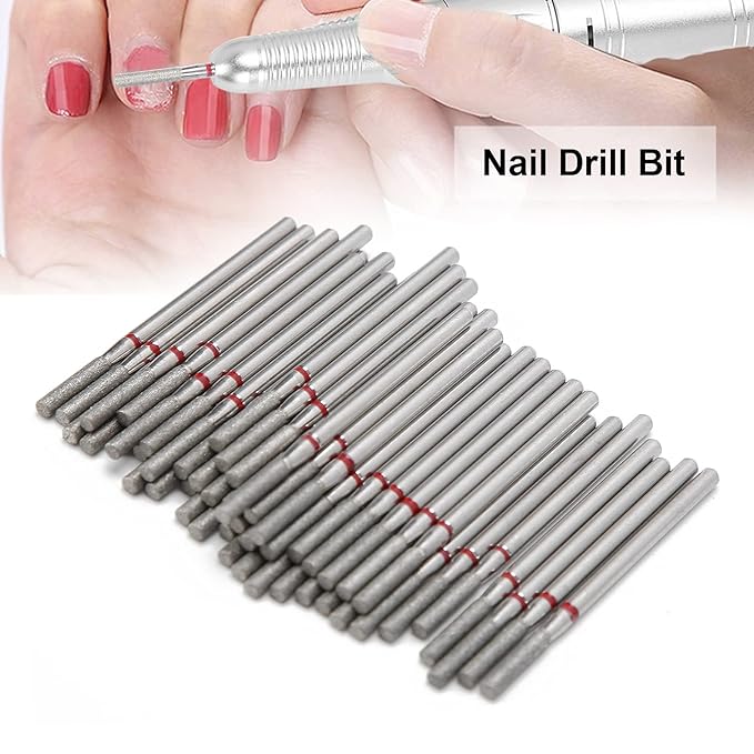 50Pcs Cuticle Bit, Carborundum Flat Head Nail Polishing Grinding Head, Dead Skin Removal Drill Bits for Beginners