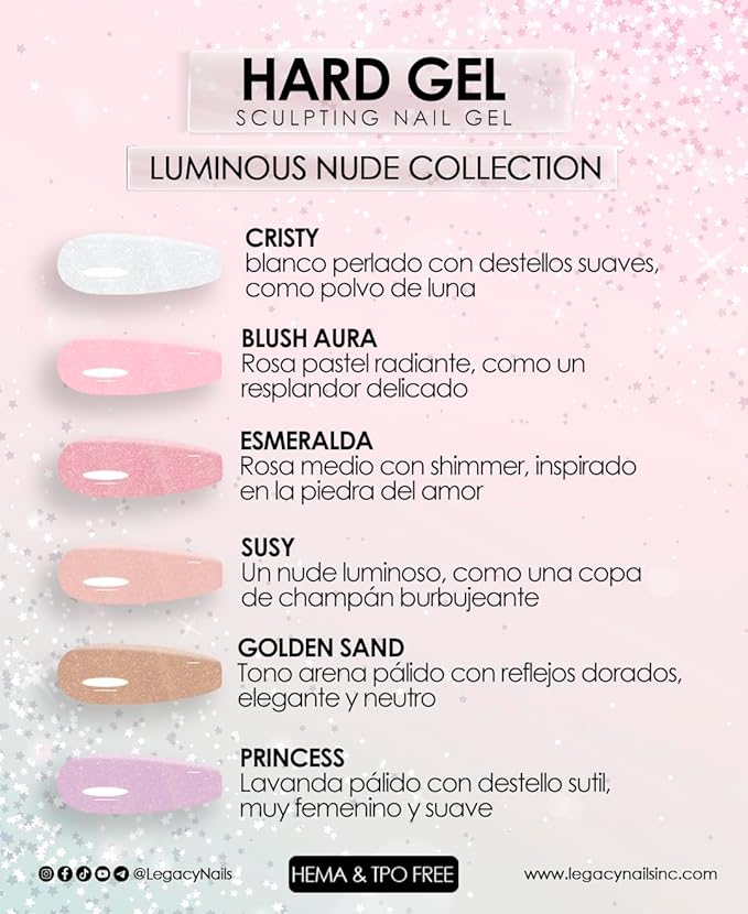 Legacy Nails Hard Builder Gel - Sculpt And Build Nail Extensions - Improve Damaged or Weak Nails - Lightweight, Strong and Long-wear - Professional Quality (Golden Sand)