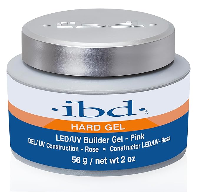 IBD Hard Gel UV/LED Builder Gel Pink – Nail Builder Gels for Nail Extensions, Sculpting & Strengthening, 2 oz