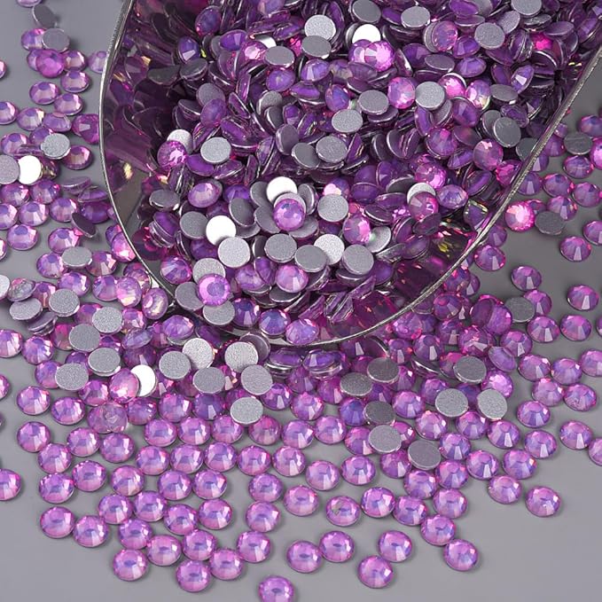Blinginbox Rhinestones for Crafting,Flatback Rhinestones Glass Gems Stones Round Gemstones Non-Hotfix Crystal for Crafts Nail Decoration,Lavender Crystal(3.8-4.0mm) SS16/1440pcs