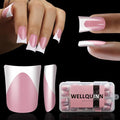 Short Duck Nail Tips French Press on Nails Full Cover Duck Feet Fake Pink Matte False Acrylic Nails for DIY Manicure 12 Sizes 240pcs