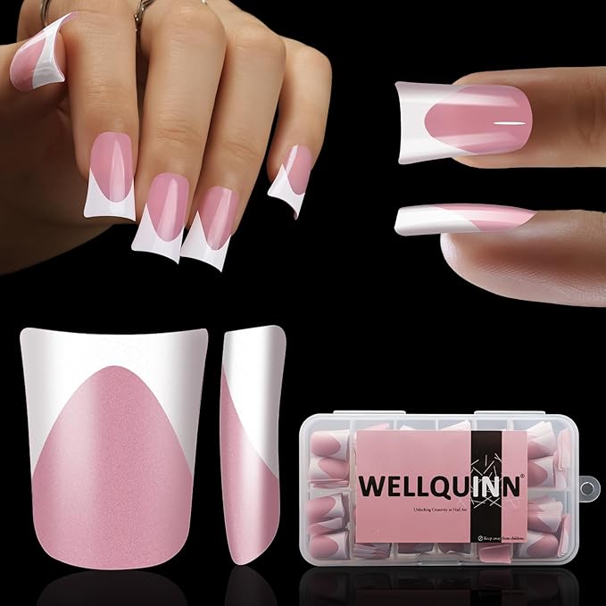 Short Duck Nail Tips French Press on Nails Full Cover Duck Feet Fake Pink Matte False Acrylic Nails for DIY Manicure 12 Sizes 240pcs