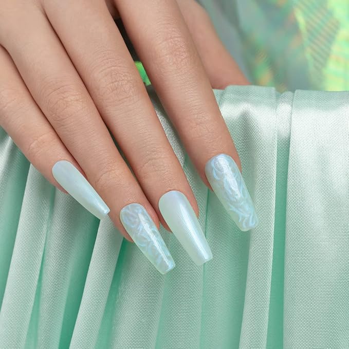 RARJSM Pearl Gel Nail Polish, Glitter Gel Polish Shimmer Mermaid NailGel Soak Off for Salon Home DIY Manicure Use