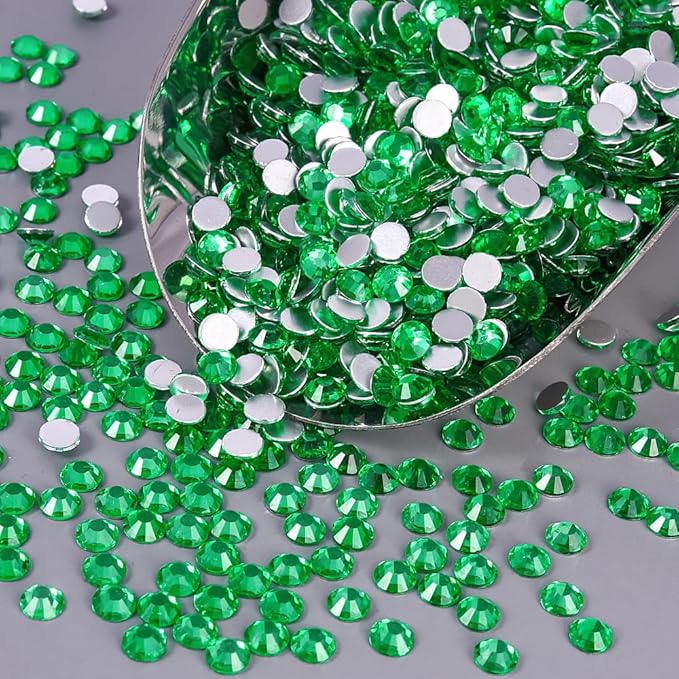 Blinginbox 1440Pieces SS6/1.9-2mm Flat Back Crystal Rhinestones Round Gems for Nail Art,Peridot