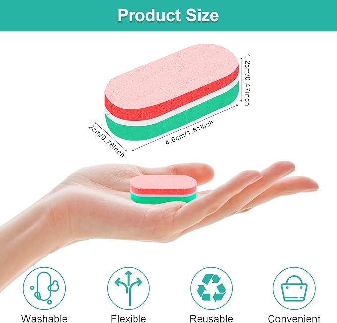 Diesisa Mini Nail Files Block, 100/180 Grit Sponge Nail Buffers for Acrylic Nails, Mini Buffing Block Double Sided for Manicure Tools 40 Count - Green/red