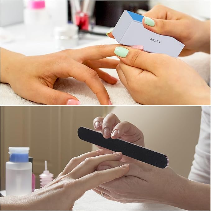 24 Pcs Nail File and Buffer Set, 4pcs 4 Way Nail Shine Buffers Blocks & 20pcs 100/180 Grit Nail Files Emery Boards Professional Manicure Pedicure Tool
