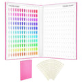 Segbeauty 308 Color Nail Polish Swatches Book for Press Ons, Gel Nail Display Book, Red Press On Nails Stand with 360 Fake Nails Tips, Polish Swatches Color Display Board Organizer Case Art Salon
